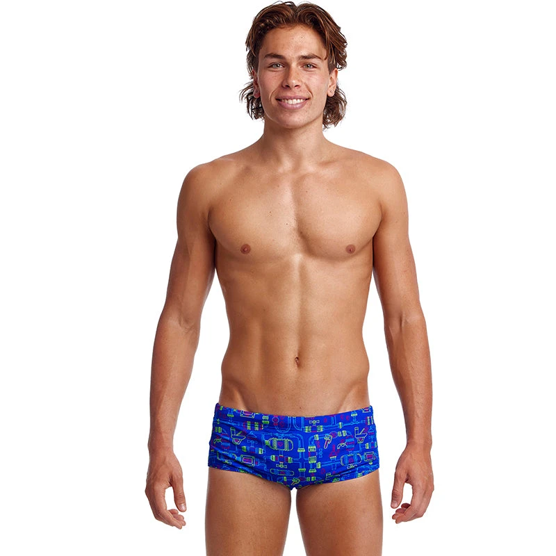 Funky Trunks - Backed Up - Mens Eco Sidewinder Trunks 1 Funky Trunks - Backed Up - Mens Eco Sidewinder Trunks