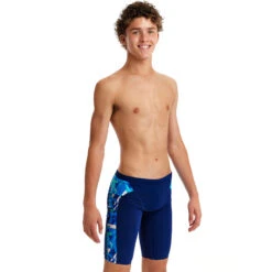 Funky Trunks - Bashed Blue - Boys Training Jammers -Funky Trunks Swim Gear Store funky trunks bashed blue boys training jammers 5