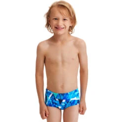 Funky Trunks - Bashed Blue - Toddler Boys Printed Trunks