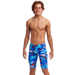 Funky Trunks - Battle Blue - Boys Training Jammers -Funky Trunks Swim Gear Store funky trunks battle blue boys training jammers 4
