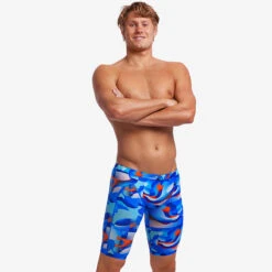Funky Trunks - Battle Blue - Mens Training Jammers -Funky Trunks Swim Gear Store funky trunks battle blue mens training jammers 4