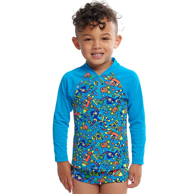 Funky Trunks - Beep Beep - Toddler Boys Zippy Rash Vest 1 Funky Trunks - Beep Beep - Toddler Boys Zippy Rash Vest