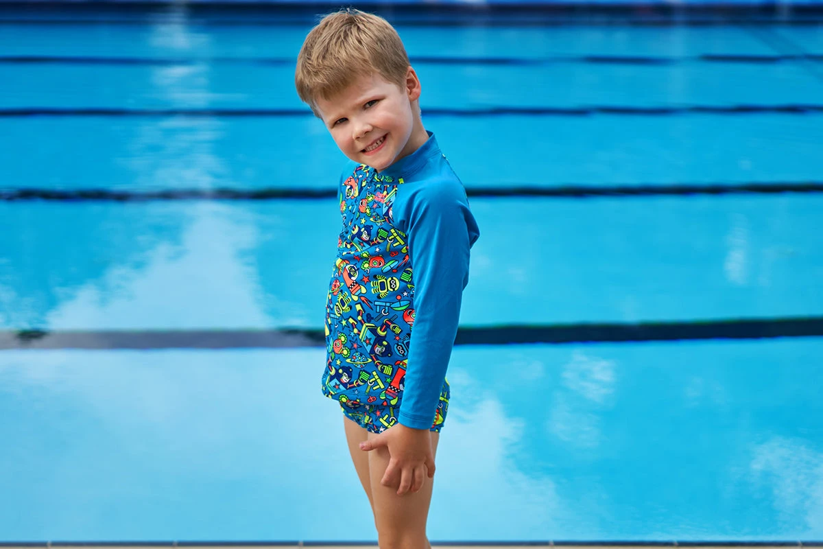 Funky Trunks - Beep Beep - Toddler Boys Zippy Rash Vest 7 Funky Trunks - Beep Beep - Toddler Boys Zippy Rash Vest - Image 7