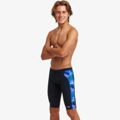 Funky Trunks - Blue Bars - Boys Training Jammers -Funky Trunks Swim Gear Store funky trunks blue bars boys training jammers 5