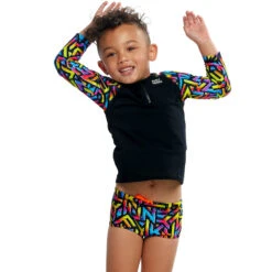Funky Trunks - Brand Galaxy - Toddler Boys Zippy Rash Vest -Funky Trunks Swim Gear Store funky trunks brand galaxy toddler boys zippy rash vest 4