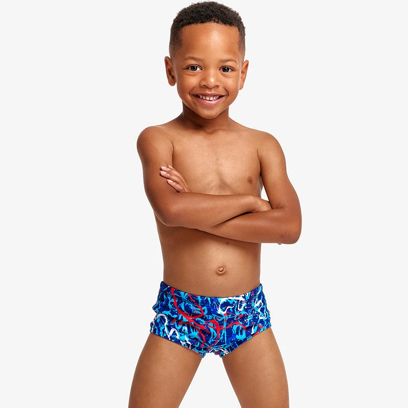 Funky Trunks - Mr Squiggle - Toddlers Boys Printed Trunks 4 Funky Trunks - Mr Squiggle - Toddlers Boys Printed Trunks - Image 4