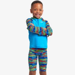 Funky Trunks - No Cheating - Toddler Boys Eco Zippy Rash Vest -Funky Trunks Swim Gear Store funky trunks no cheating toddler boys zippy rash vest 4